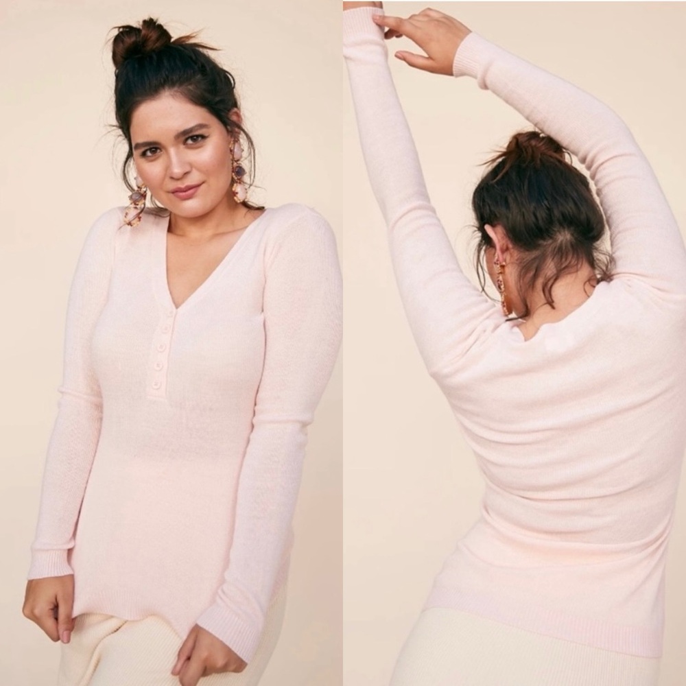 Revolve LPA Rhodes Sweater Top Pink Size Large - Picture 2 of 7